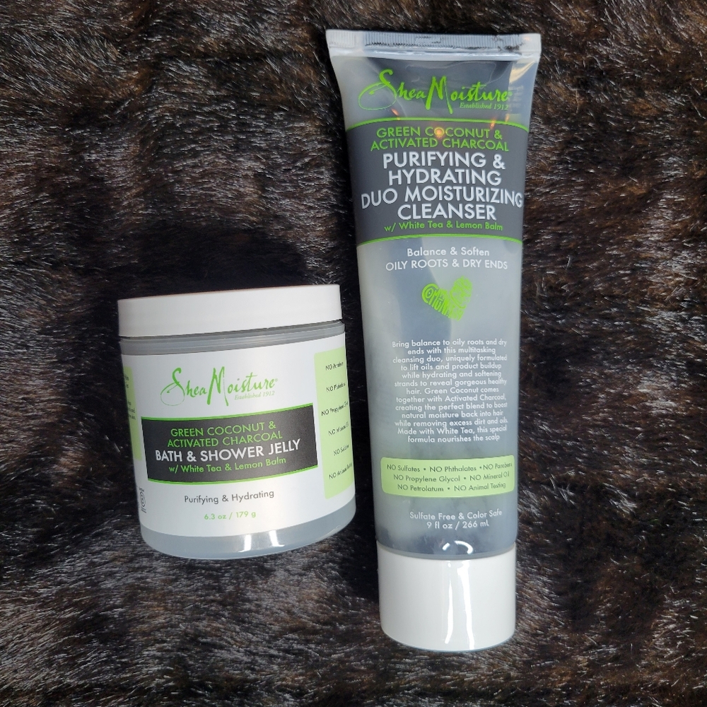 Shea Moisture Green Coconut Charcoal Purifying‎ Duo Moisturizing Cleanser Set